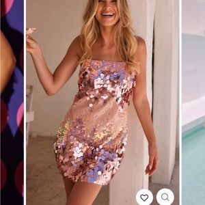 12th Tribe Emmy Pink Sequin Dress - M